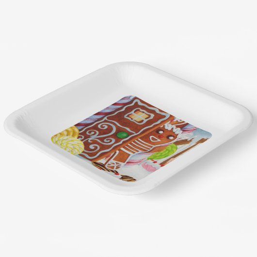 GINGERBREAD MAN 9" Square Paper Teller (Gewinkelt)