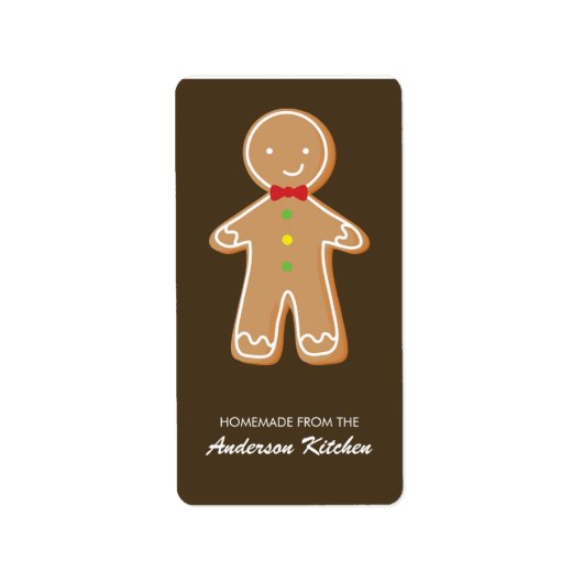 Gingerbread Man Adressaufkleber (Vorne)
