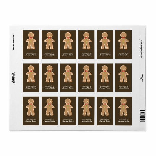 Gingerbread Man Adressaufkleber (Vorne)