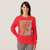 Gingerbread Man and Candy Cane Art on T-Shirt (Vorne ganz)