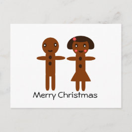 Gingerbread Man and Girl Frohe Weihnachten