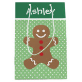 Gingerbread Man and Polka Dots Personalised Mittlere Geschenktüte (Vorderseite)