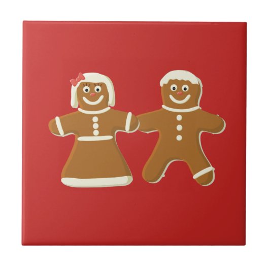 Gingerbread Man and Woman on Red Fliese (Vorderseite)