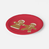 Gingerbread Man and Woman on Red Pappteller (Schrägansicht)
