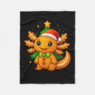 Gingerbread Man Axolotl Weihnachtsmannmütze Weihna Fleecedecke