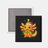 Gingerbread Man Axolotl Weihnachtsmannmütze Weihna Magnet (Vorderseite/Rückseite)