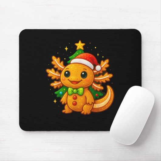 Gingerbread Man Axolotl Weihnachtsmannmütze Weihna Mousepad (Mit Mouse)