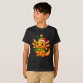Gingerbread Man Axolotl Weihnachtsmannmütze Weihna T-Shirt (Vorne ganz)