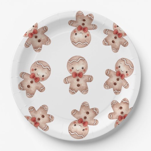 Gingerbread Man Babydusche Pappteller (Vorderseite)