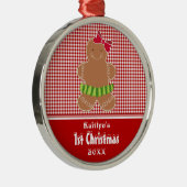Gingerbread Man Baby's First Christmas Ornament Aus Metall (Rechts)