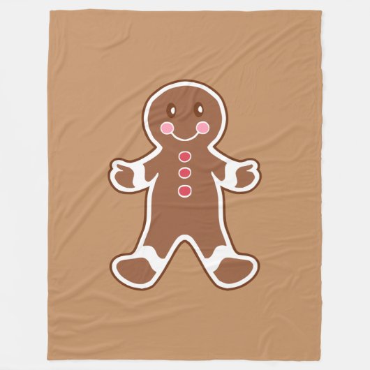 Gingerbread Man Blanket Fleecedecke (Vorderseite)