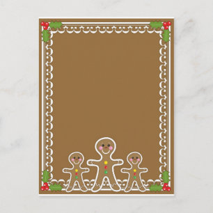 Gingerbread Man Border Postkarte