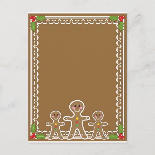 Gingerbread Man Border Postkarte (Vorderseite)