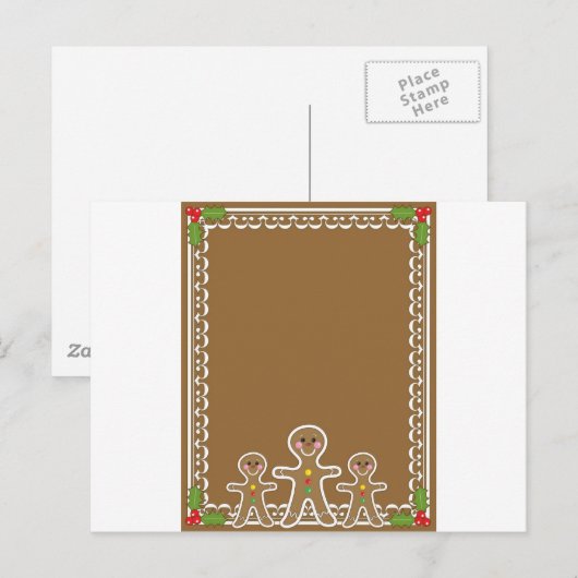 Gingerbread Man Border Postkarte (Vorne/Hinten)