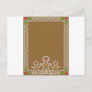 Gingerbread Man Border Postkarte