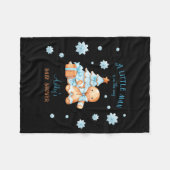 Gingerbread Man Boy Blue Christmas Baby Shower Fleecedecke (Vorderseite (Horizontal))