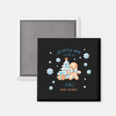 Gingerbread Man Boy Blue Christmas Baby Shower Magnet (Vorderseite/Rückseite)