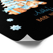 Gingerbread Man Boy Blue Christmas Baby Shower Poster (Ecke)