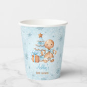 Gingerbread Man Boy Blue Weihnachtsdusche Pappbecher (Vorderseite)