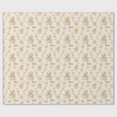 Gingerbread Man Boy Name Green Beige Weihnachten Geschenkpapier (Flach)