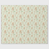 Gingerbread Man Boy Name Green Christmas Geschenkpapier (Flach)