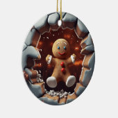 Gingerbread Man Breakfast, Weihnachten Keramik Ornament (Rechts)