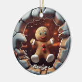 Gingerbread Man Breakfast, Weihnachten Keramik Ornament (Links)