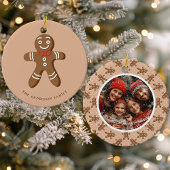 Gingerbread Man Brown Polka Dot Weihnachtsgebäck F Keramik Ornament