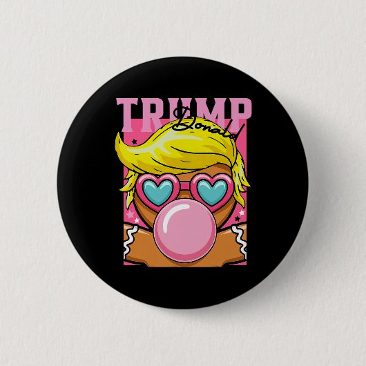 Gingerbread Man Bubblegum Trump blüht Pink Sungl Button (Vorderseite)