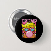 Gingerbread Man Bubblegum Trump blüht Pink Sungl Button (Vorne & Hinten)