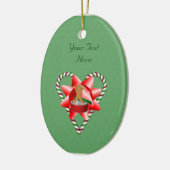 Gingerbread Man Candy Cane Holiday Ornament (Links)