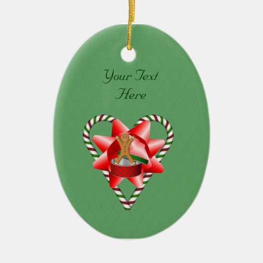 Gingerbread Man Candy Cane Holiday Ornament (Vorne)