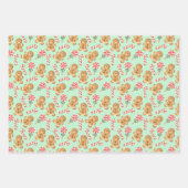 Gingerbread Man Candy Cane Lollipop Holiday Geschenkpapier Set (Vorderseite 3)