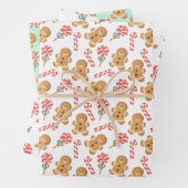 Gingerbread Man Candy Cane Lollipop Holiday Geschenkpapier Set (Beispiel)