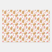 Gingerbread Man Candy Cane Lollipop Holiday Geschenkpapier Set (Vorderseite)