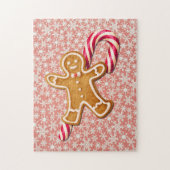 Gingerbread Man Candy Cane Snowflake Puzzle Art (Vertikal)