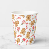 Gingerbread Man Candy Cane Weihnachtscremes Pappbecher (Rückseite)