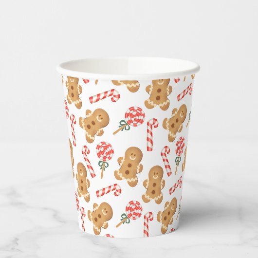Gingerbread Man Candy Cane Weihnachtscremes Pappbecher (Links)