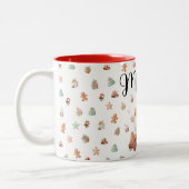 Gingerbread Man & Candy Cane Weihnachtsgeschenk Zweifarbige Tasse (Links)