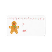 Gingerbread Man Candy Canes Adressaufkleber (Vorne)