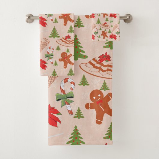 Gingerbread Man, Candy mints and ice cream Badhandtuch Set (Insitu)
