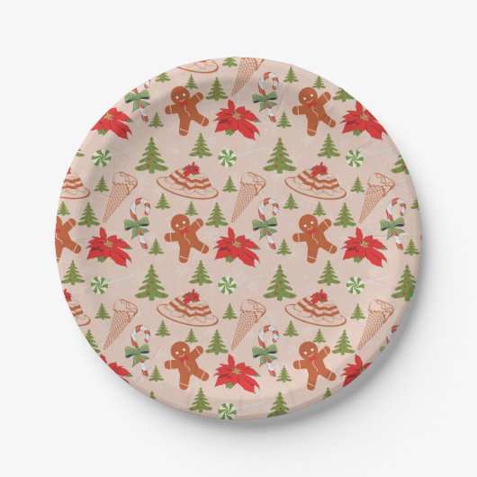 Gingerbread Man, Candy mints and ice cream Pappteller (Vorderseite)