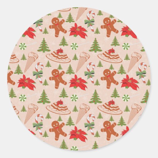 Gingerbread Man, Candy mints and ice cream Runder Aufkleber (Vorderseite)