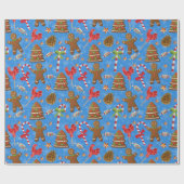 Gingerbread Man, Candy und Lollipop Geschenkpapier (Flach)