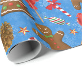 Gingerbread Man, Candy und Lollipop Geschenkpapier (Rolleneckpunkt)