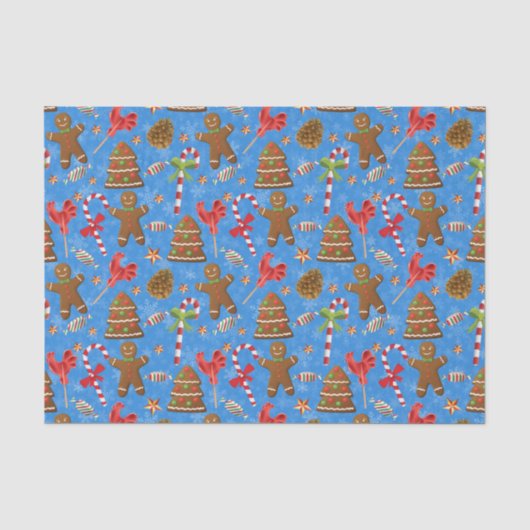 Gingerbread Man, Candy und Lollipop Seidenpapier (Vorderseite)