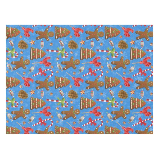 Gingerbread Man, Candy und Lollipop Tischdecke (Vorderseite (Horizontal))
