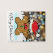 Gingerbread Man Cartoon Weihnachtsgrüße Puzzle (Horizontal)