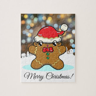 Gingerbread Man Cartoon Weihnachtsgrüße Puzzle