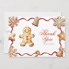 Gingerbread Man | Christmas Baby Shower  Dankeskarte